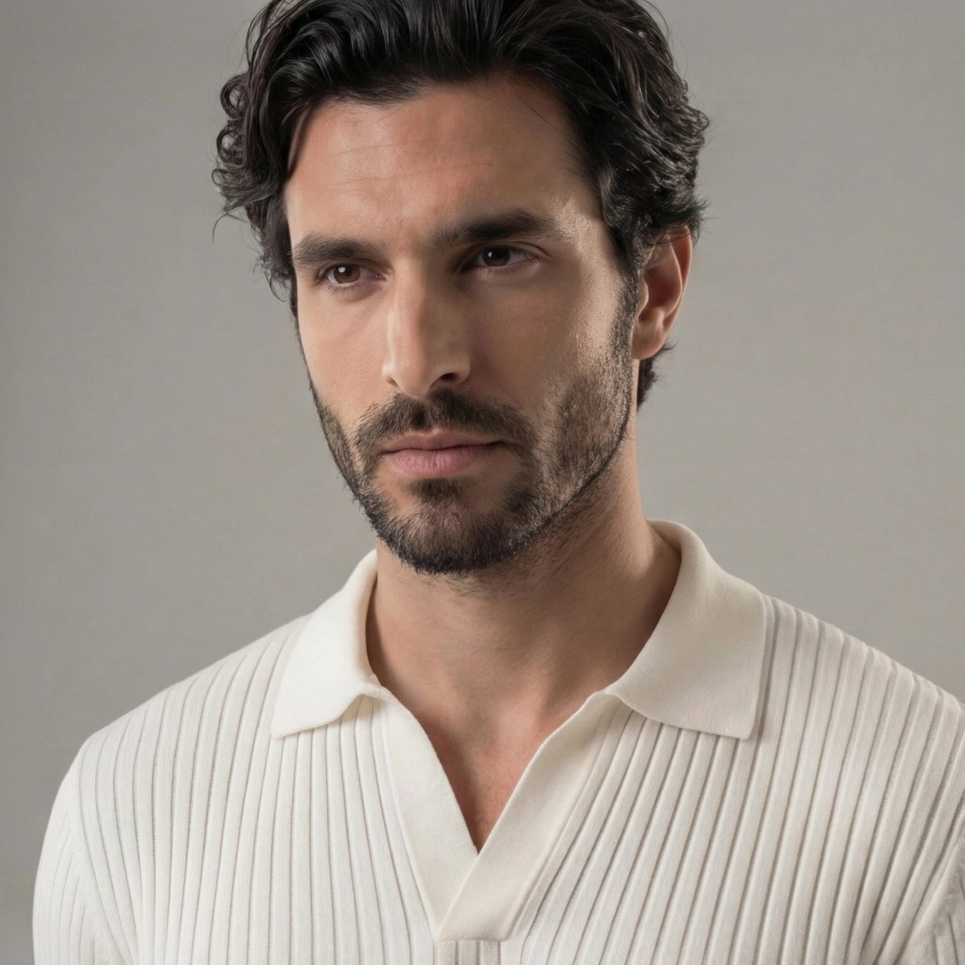 Garrett Ribbed Knit Polo Shirt