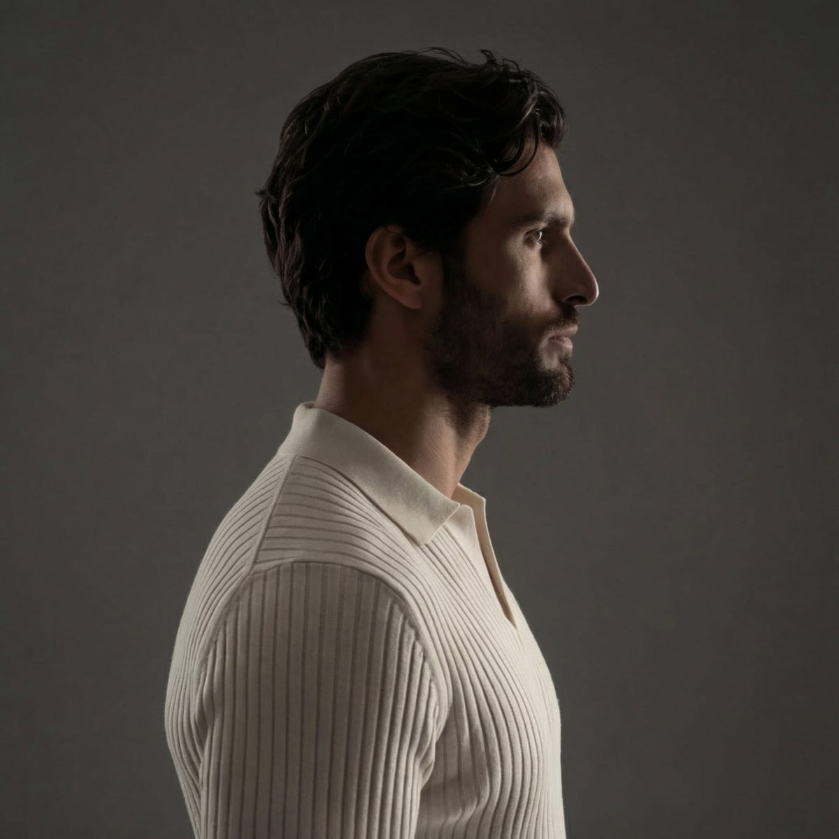 Garrett Ribbed Knit Polo Shirt