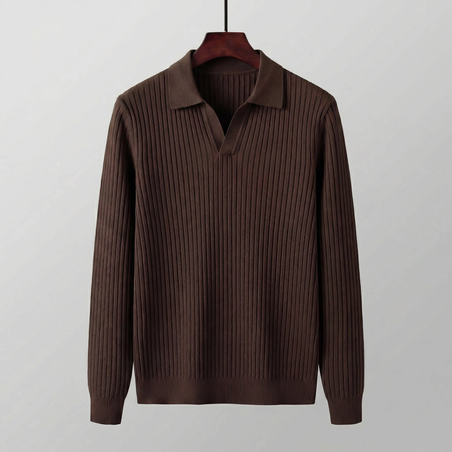 Garrett Ribbed Knit Polo Shirt_9
