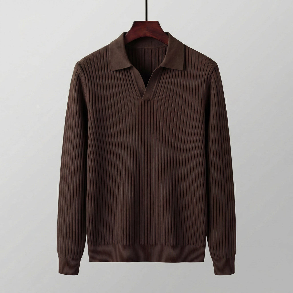 Garrett Ribbed Knit Polo Shirt