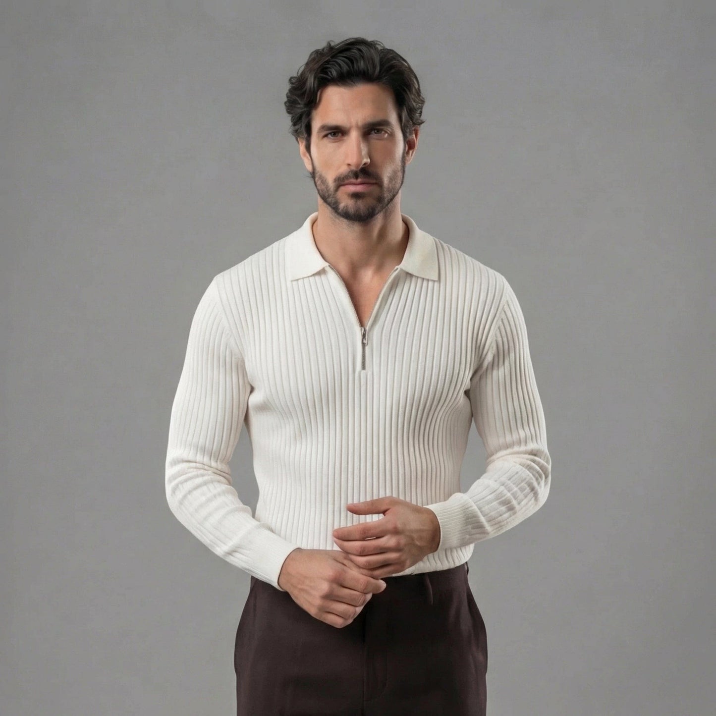 Gideon Wool Blend Quarter Zip Sweater_1