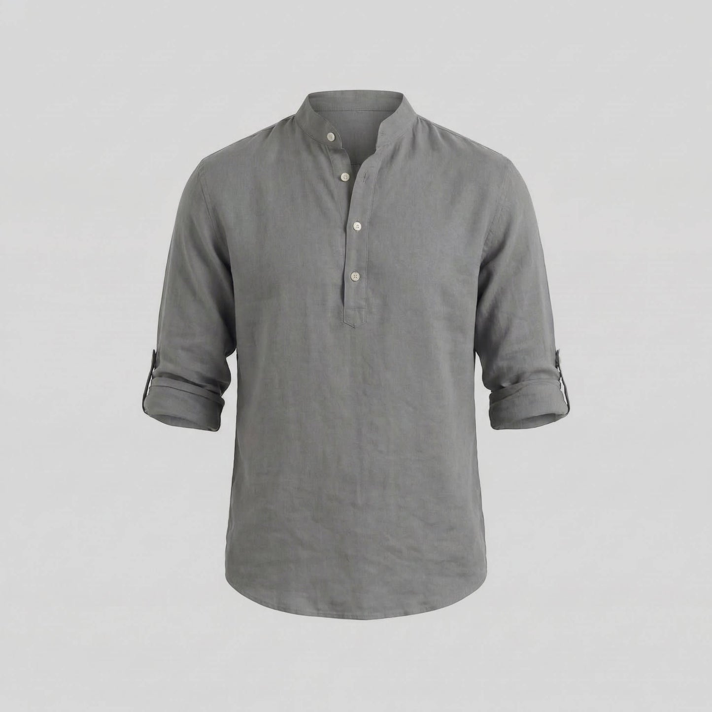 Lachlan Loose Fit Band Collar Shirt_2