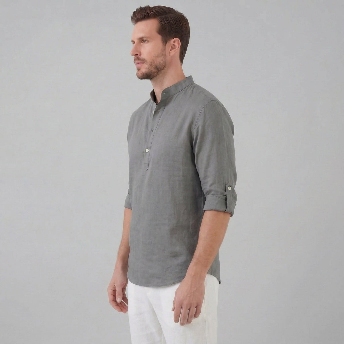 Lachlan Loose Fit Band Collar Shirt
