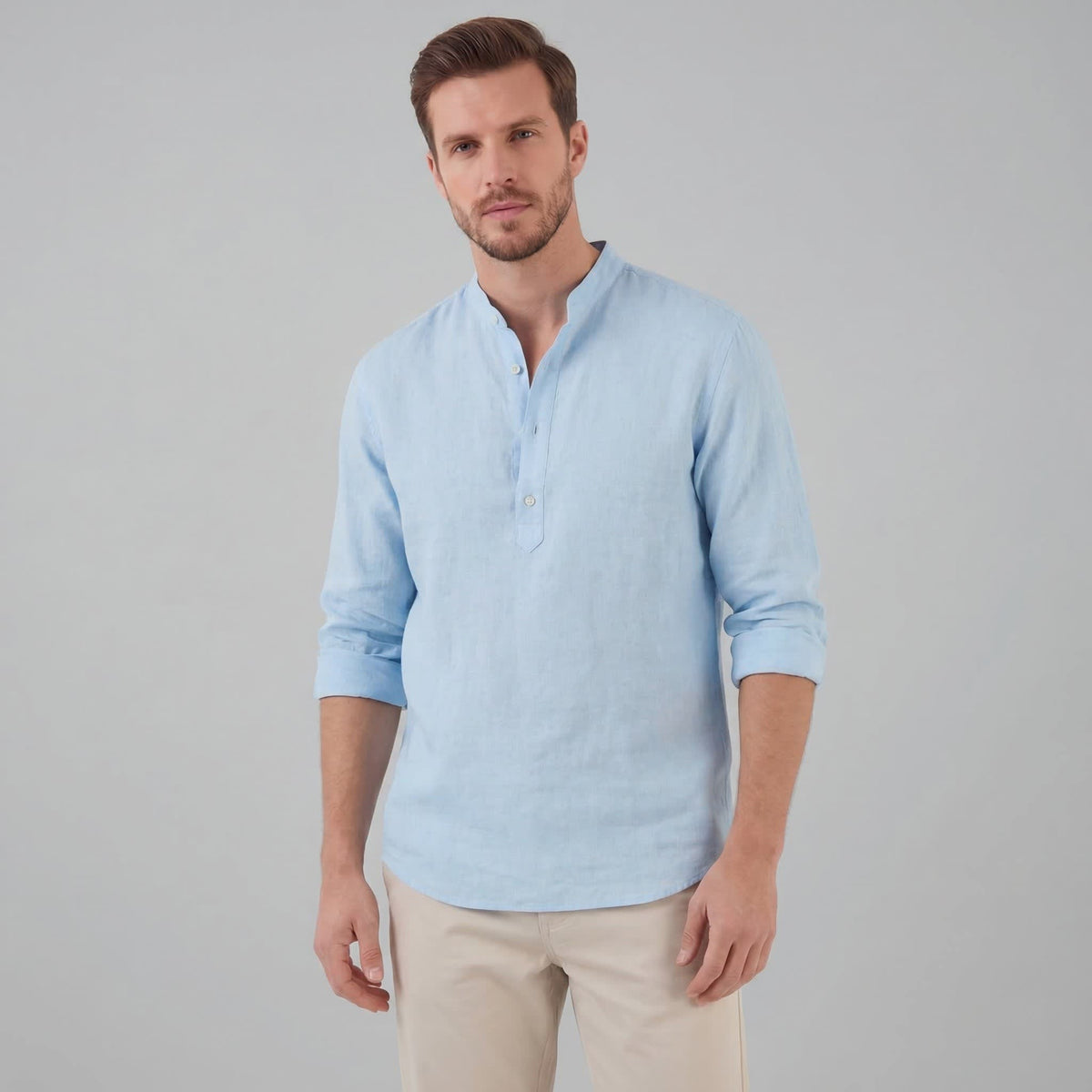 Lachlan Loose Fit Band Collar Shirt
