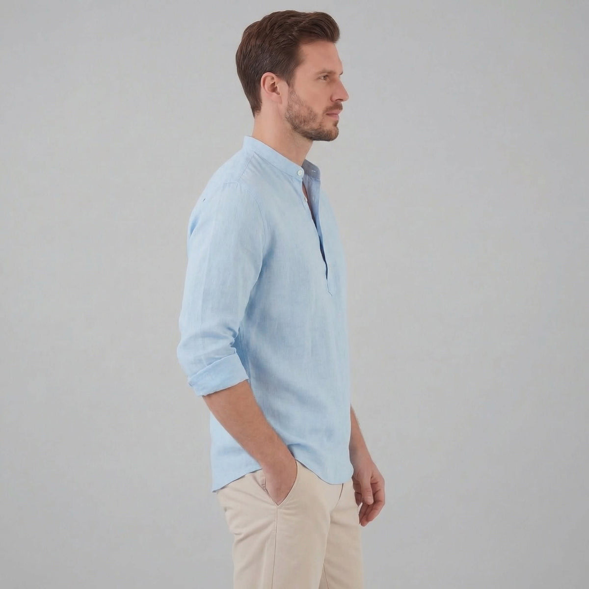 Lachlan Loose Fit Band Collar Shirt