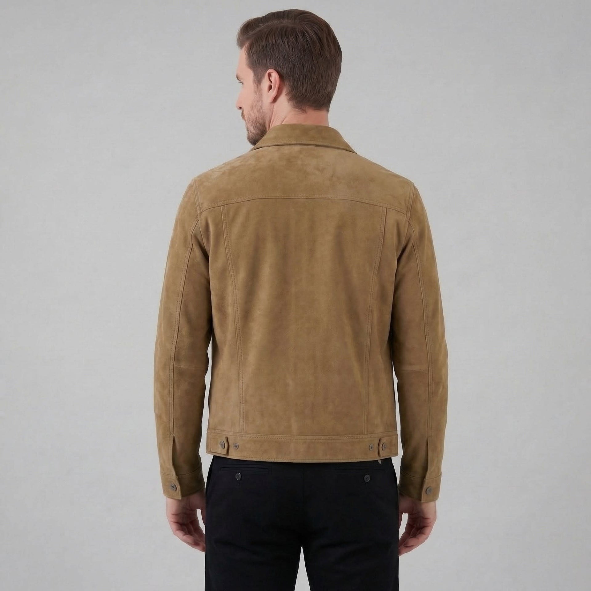 Herrick Faux Suede Trucker Jacket