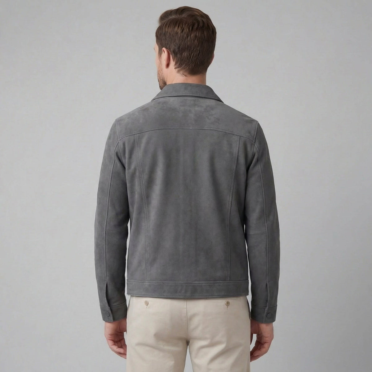 Herrick Faux Suede Trucker Jacket