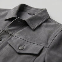 Herrick Faux Suede Trucker Jacket