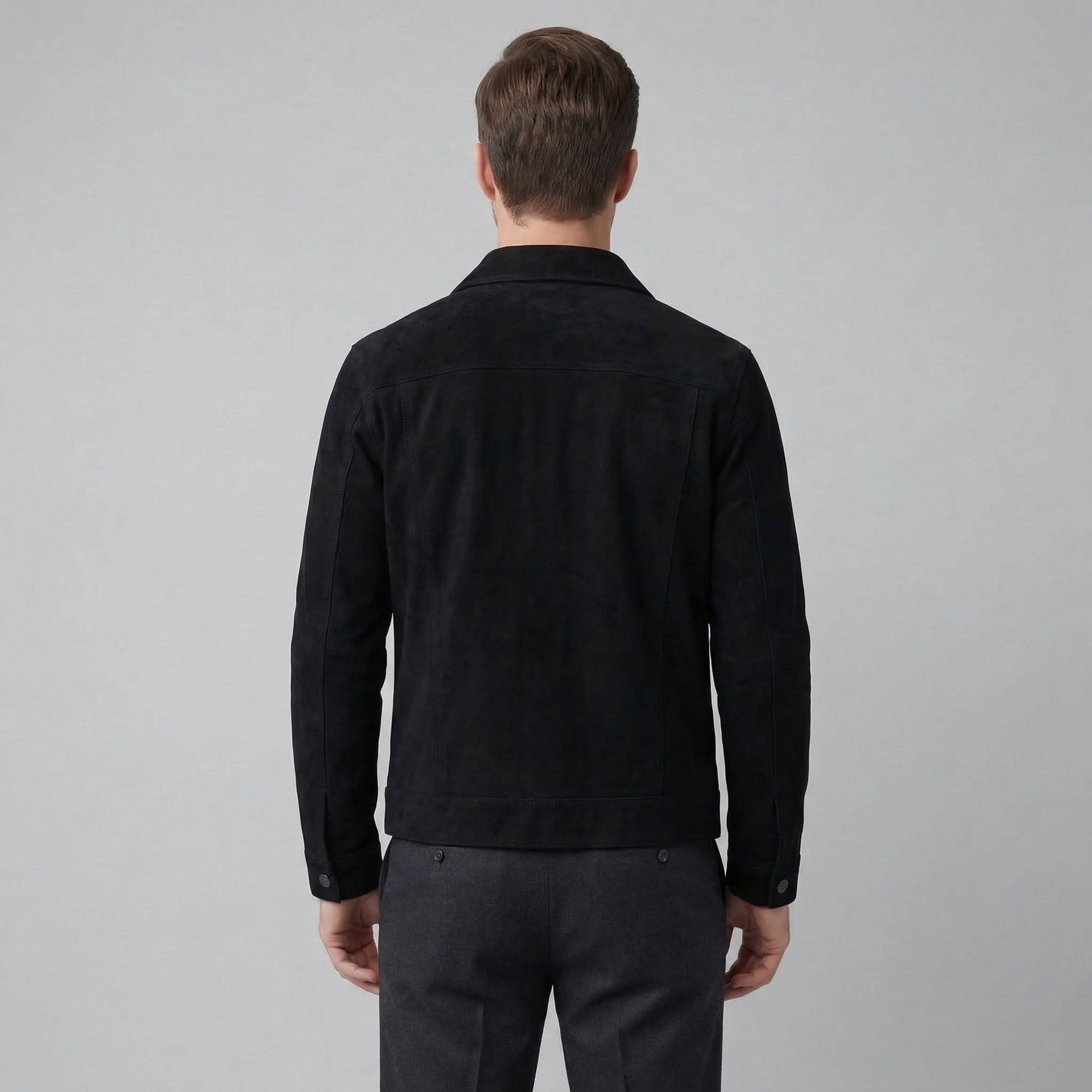 Herrick Faux Suede Trucker Jacket