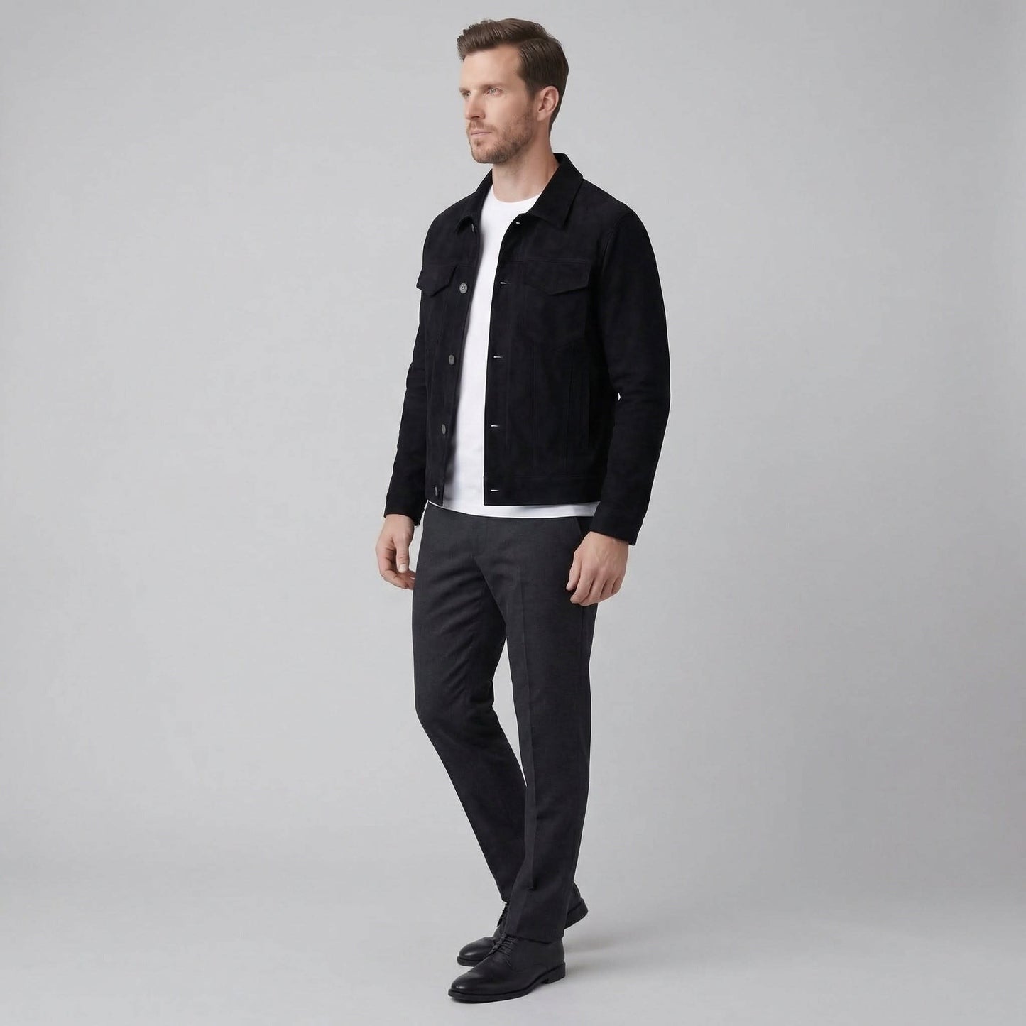 Herrick Faux Suede Trucker Jacket_9
