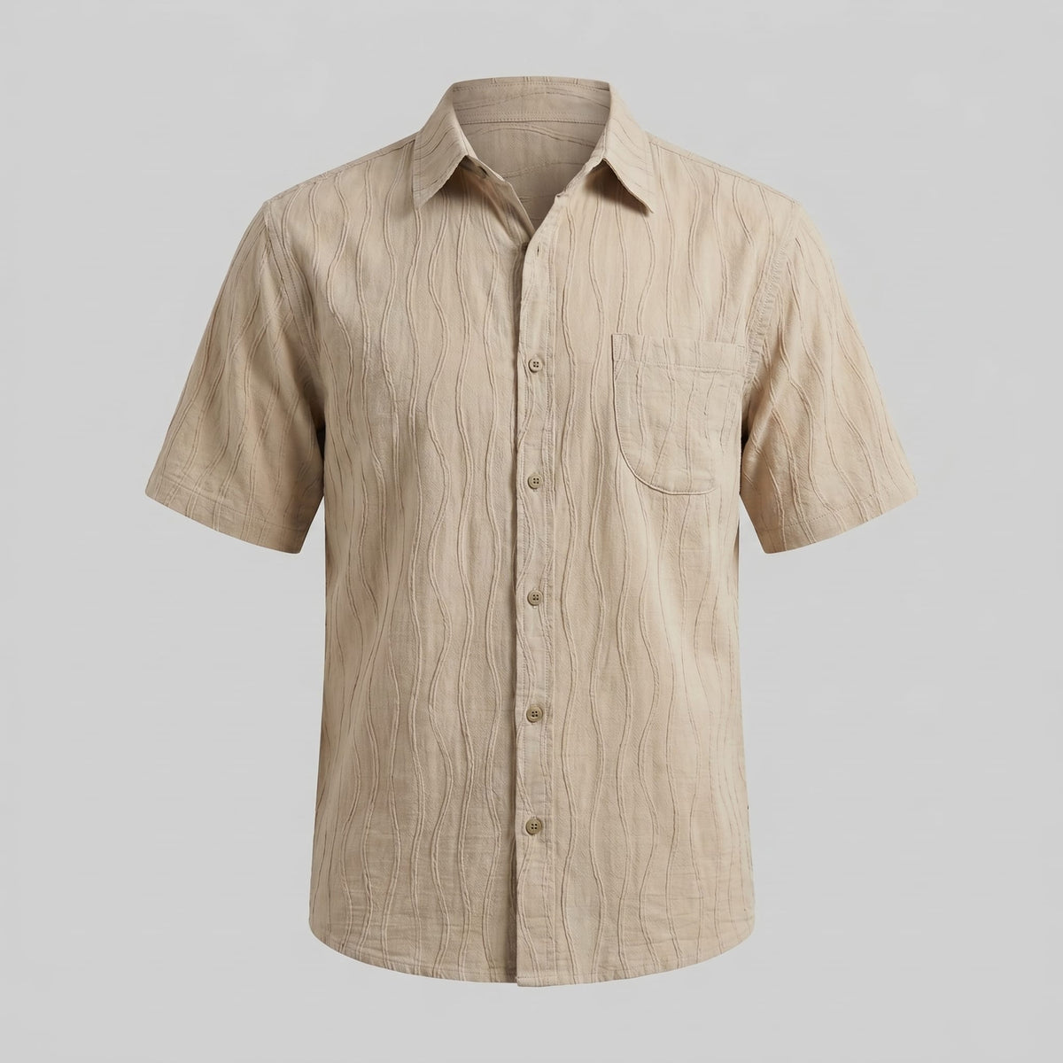 Lane Wave Texture Short Sleeve Shirt