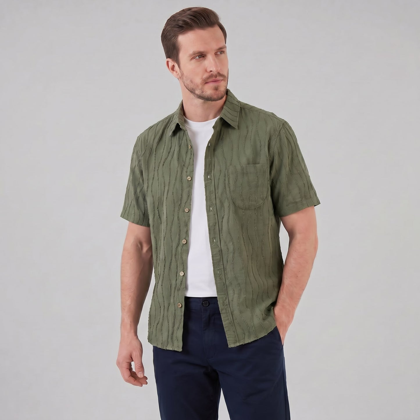 Lane Wave Texture Short Sleeve Shirt_6