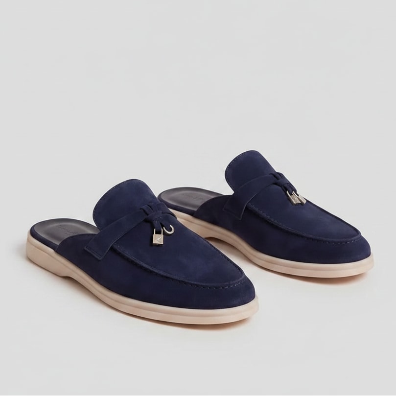 Mortimer Suede Metal Trim Loafer Mules_1