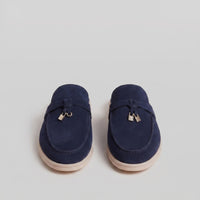 Mortimer Suede Metal Trim Loafer Mules