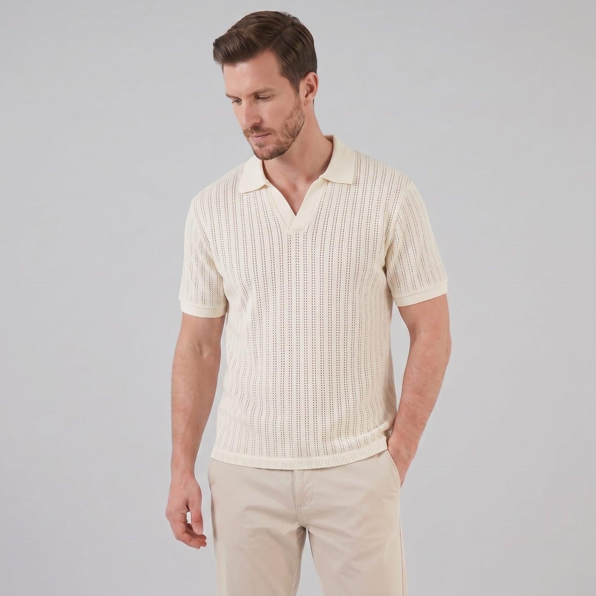 Ryder Perforated Knit Polo Shirt