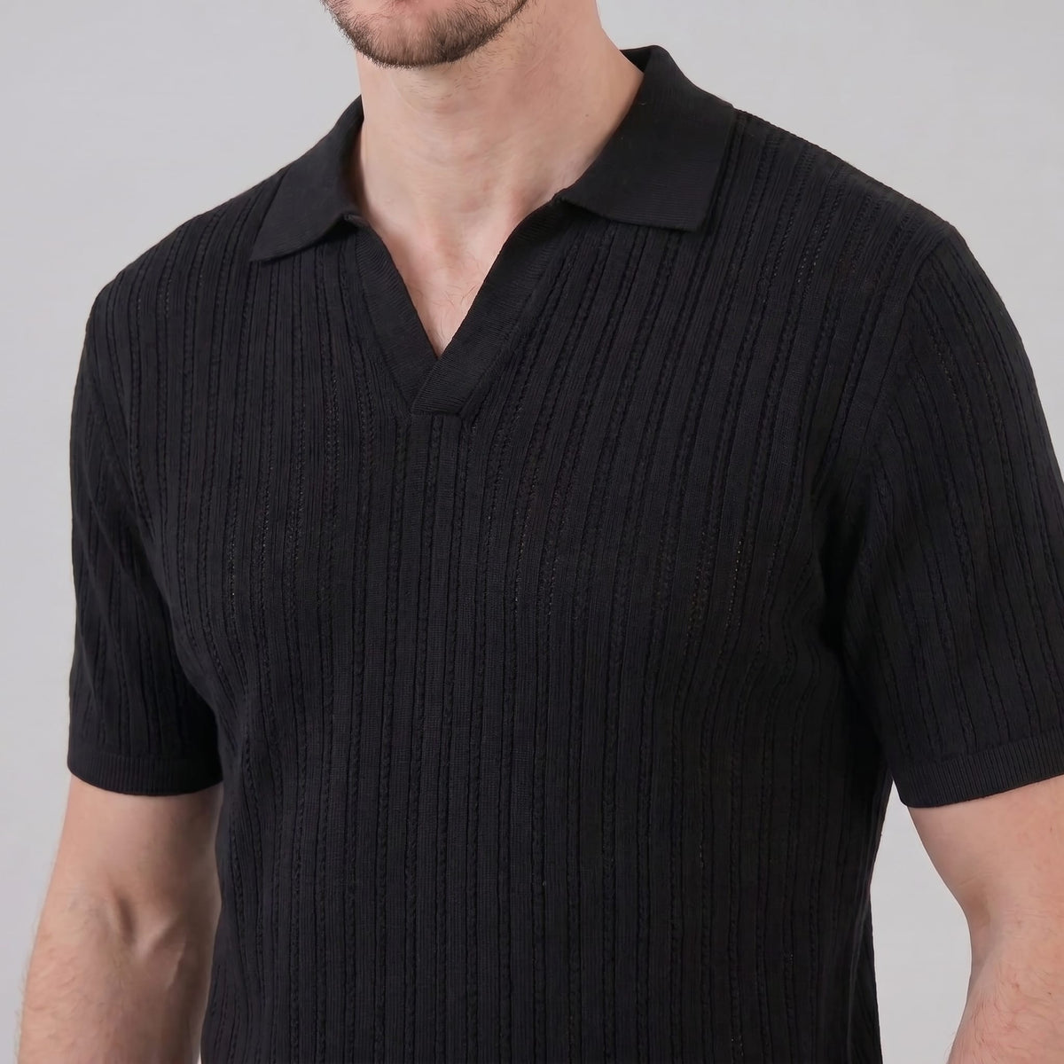 Ryder Perforated Knit Polo Shirt