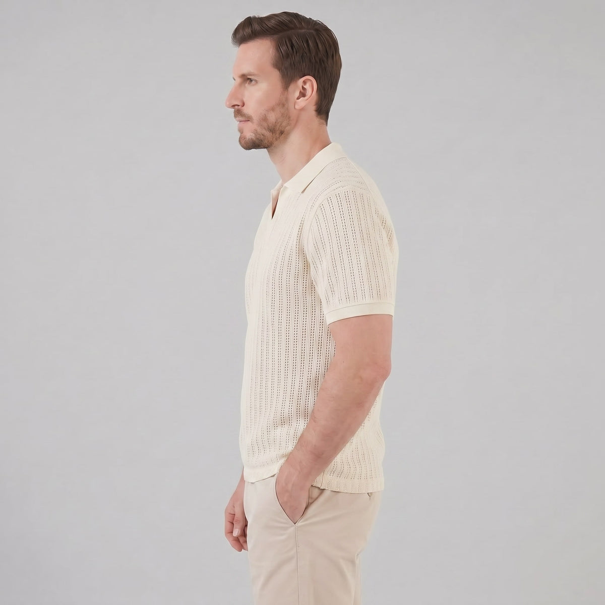 Ryder Perforated Knit Polo Shirt