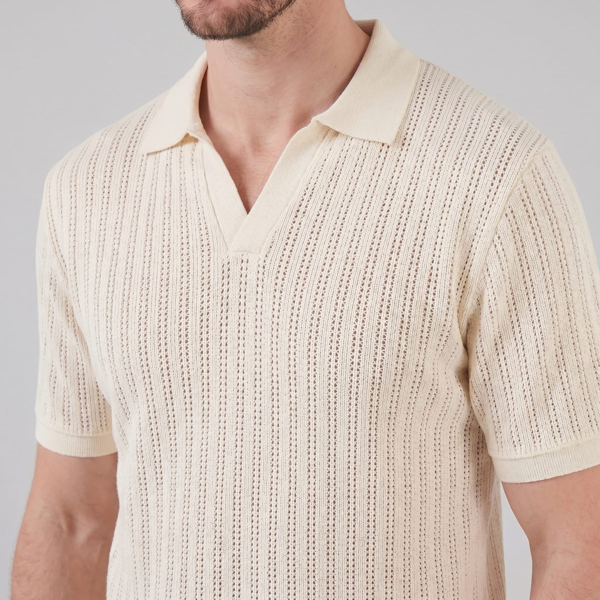 Ryder Perforated Knit Polo Shirt