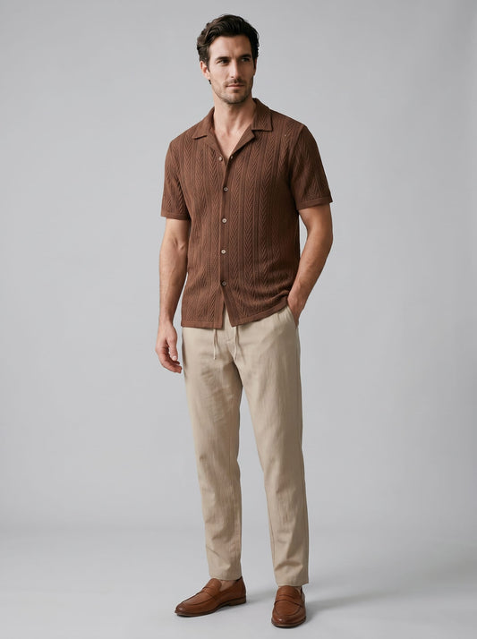 Conrad Open Knit Shirt and Pants Set_1