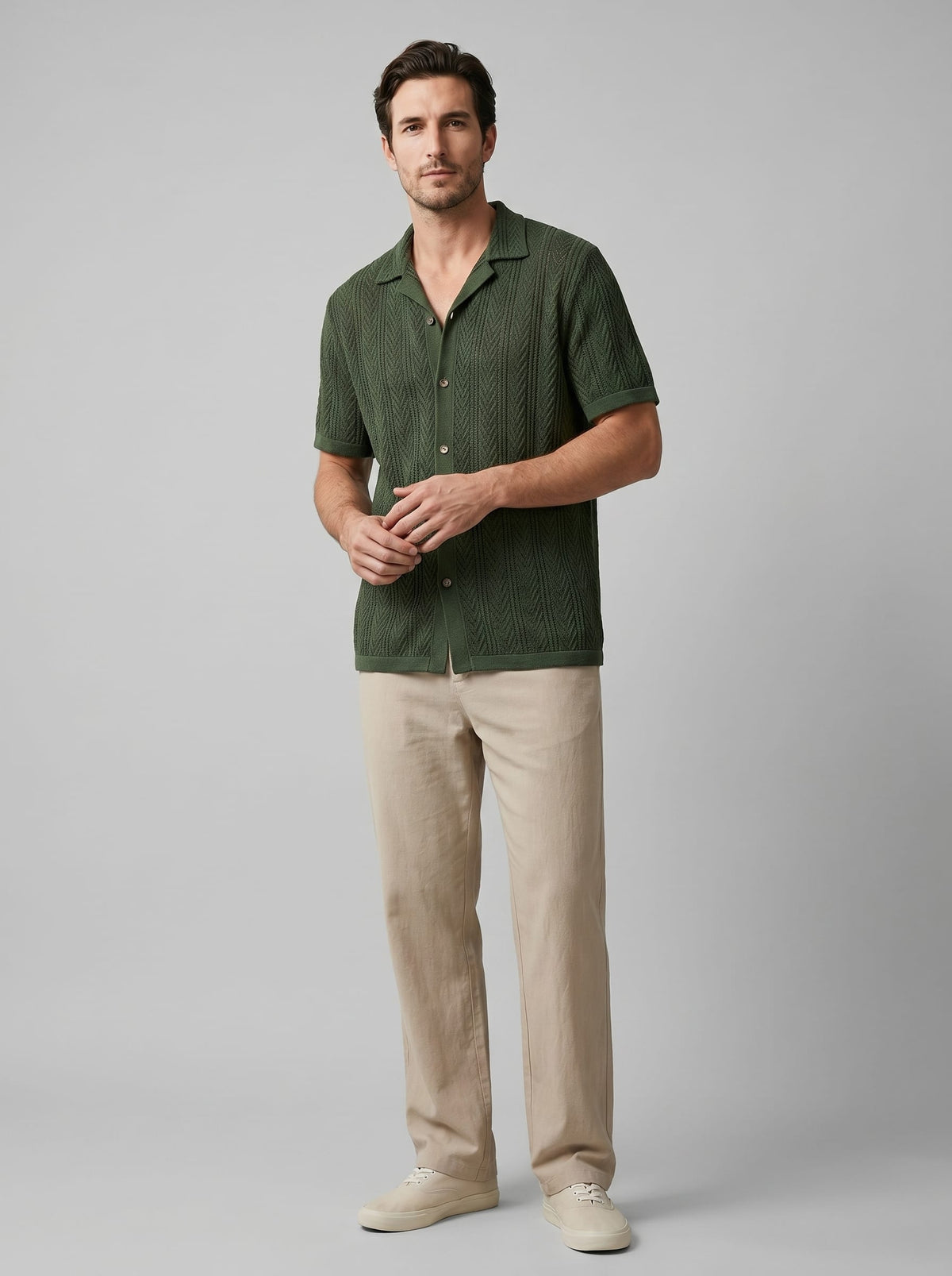 Conrad Open Knit Shirt and Pants Set