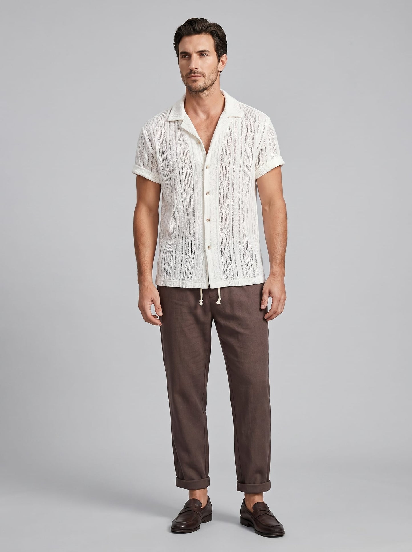 Conrad Open Knit Shirt and Pants Set_16