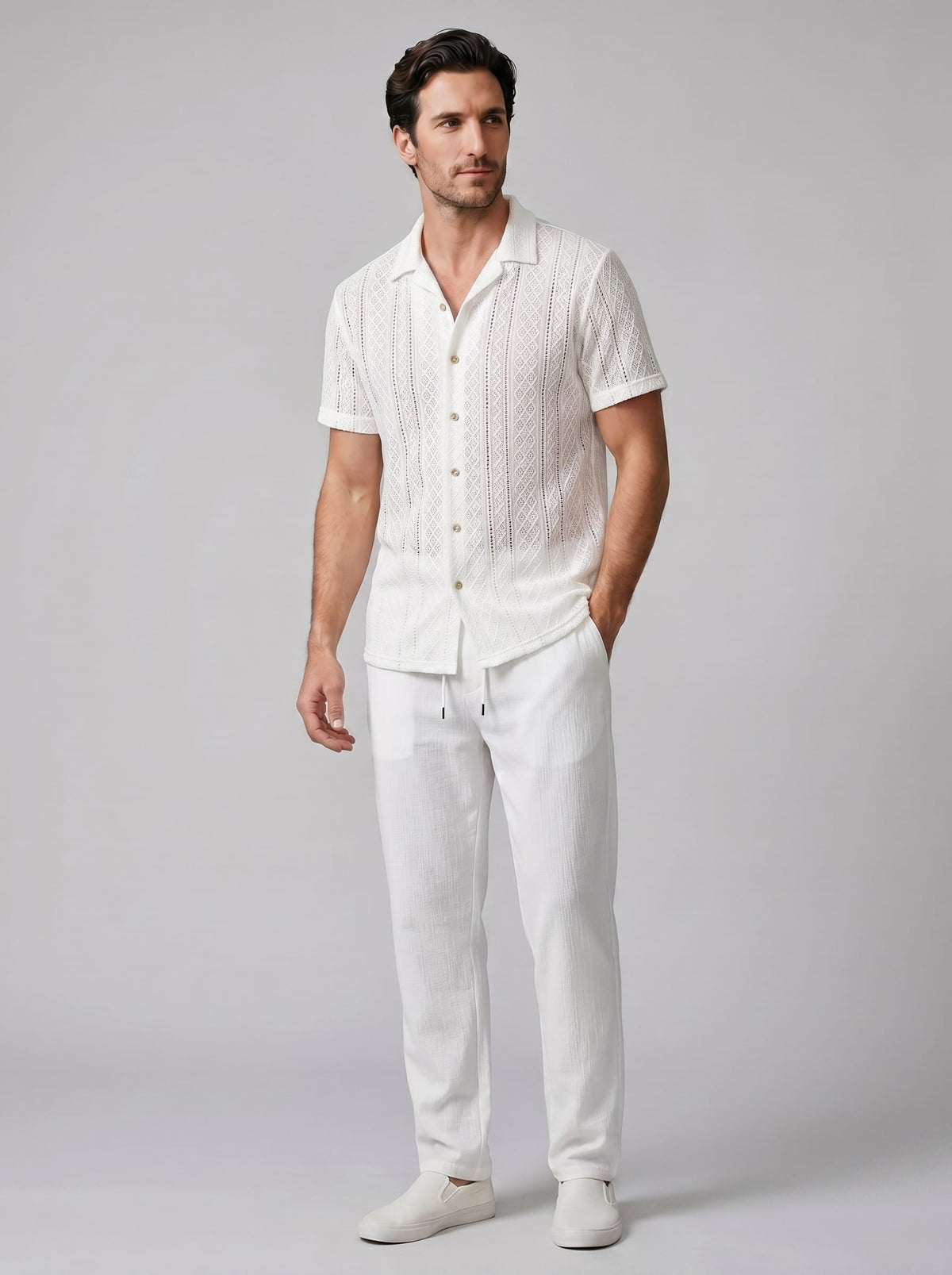 Conrad Open Knit Shirt and Pants Set