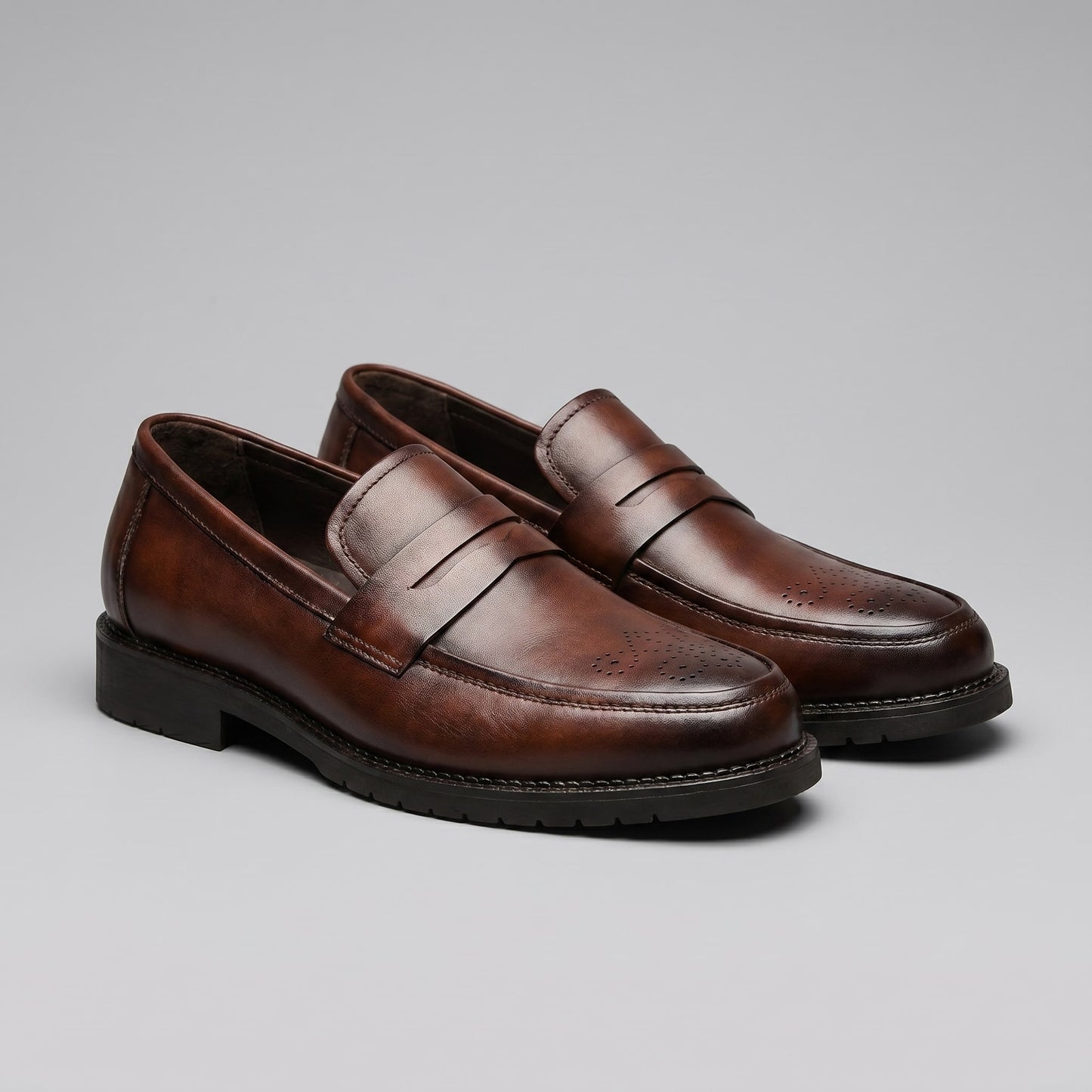 Nelson Faux Leather Brogue Loafers_1