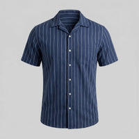 Leland Pinstripe Camp Collar Shirt