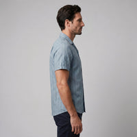 Leland Pinstripe Camp Collar Shirt