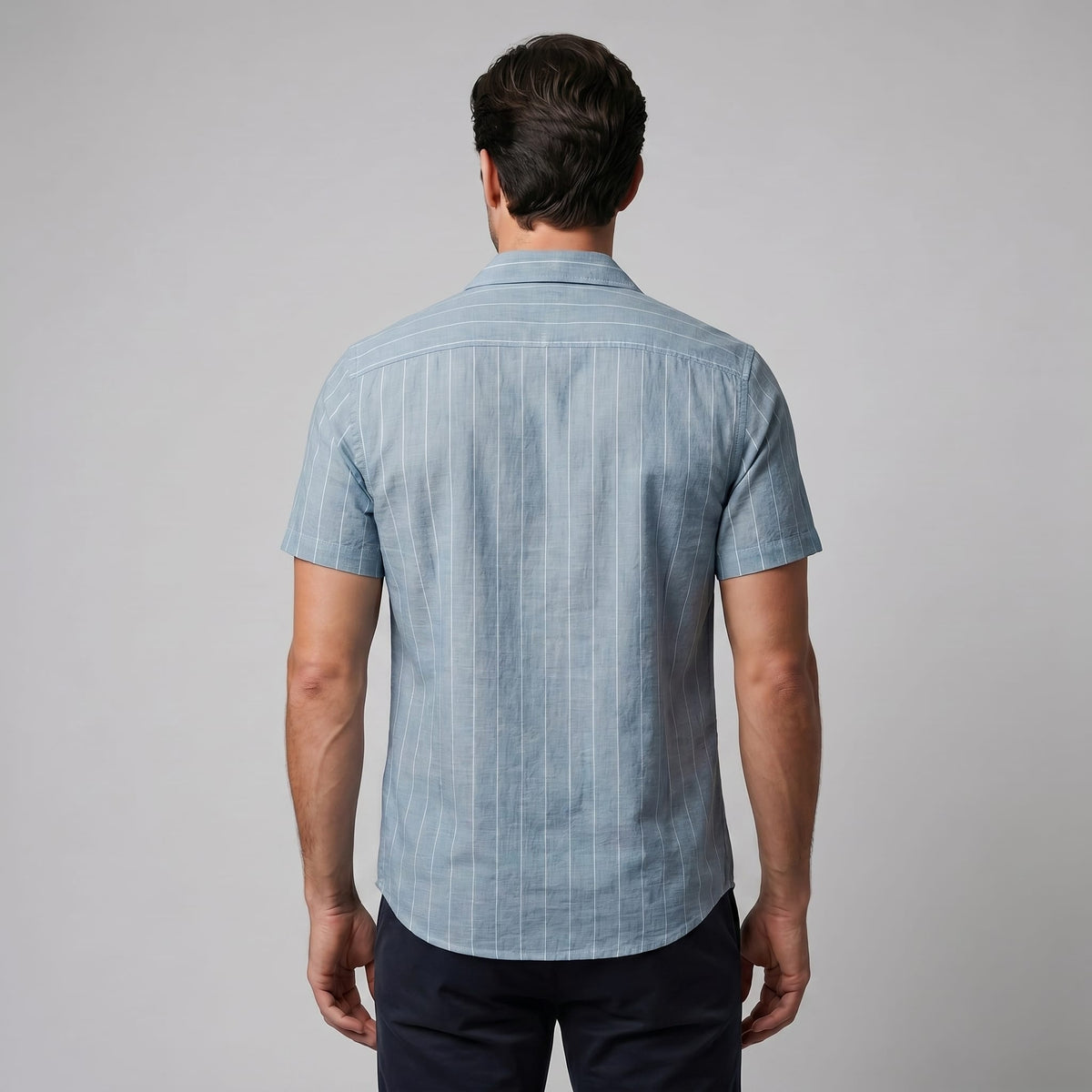 Leland Pinstripe Camp Collar Shirt