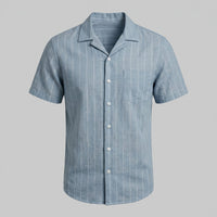 Leland Pinstripe Camp Collar Shirt