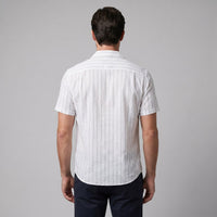 Leland Pinstripe Camp Collar Shirt