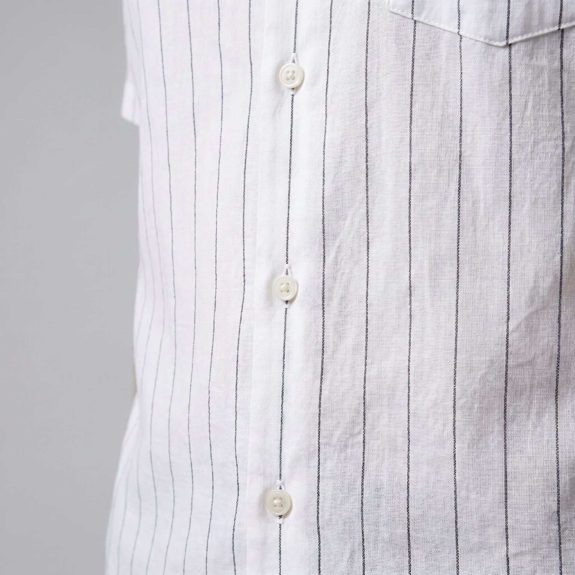 Leland Pinstripe Camp Collar Shirt