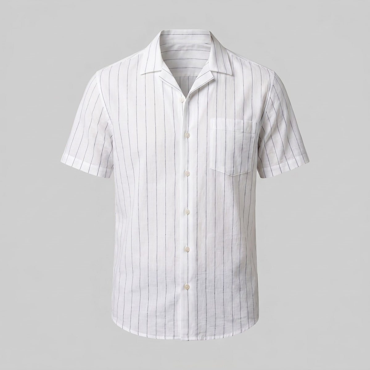 Leland Pinstripe Camp Collar Shirt