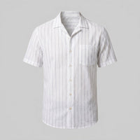 Leland Pinstripe Camp Collar Shirt