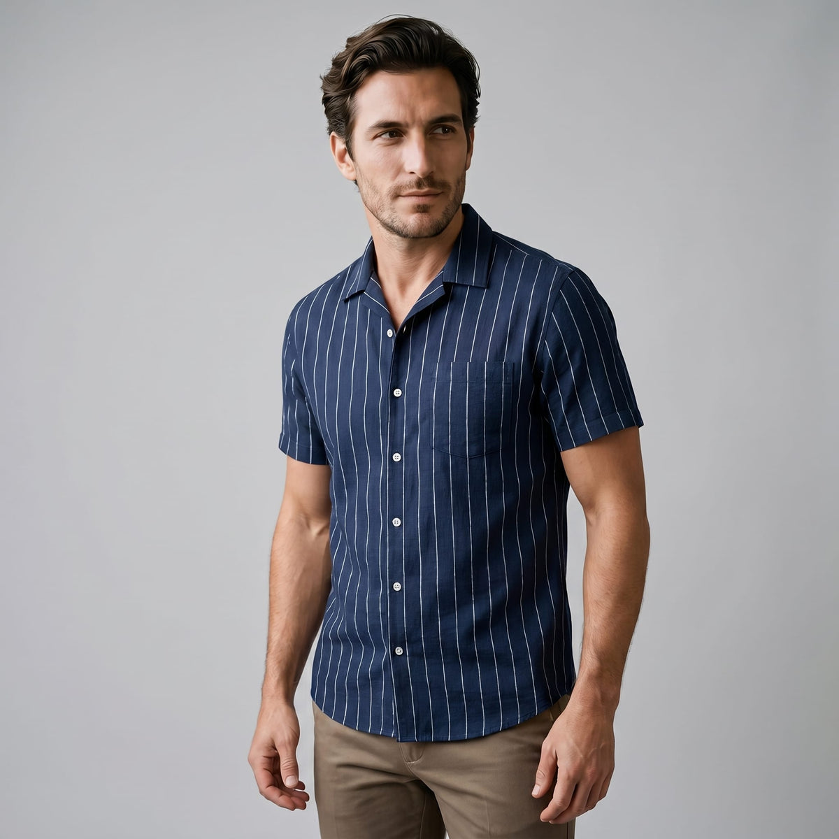 Leland Pinstripe Camp Collar Shirt_6