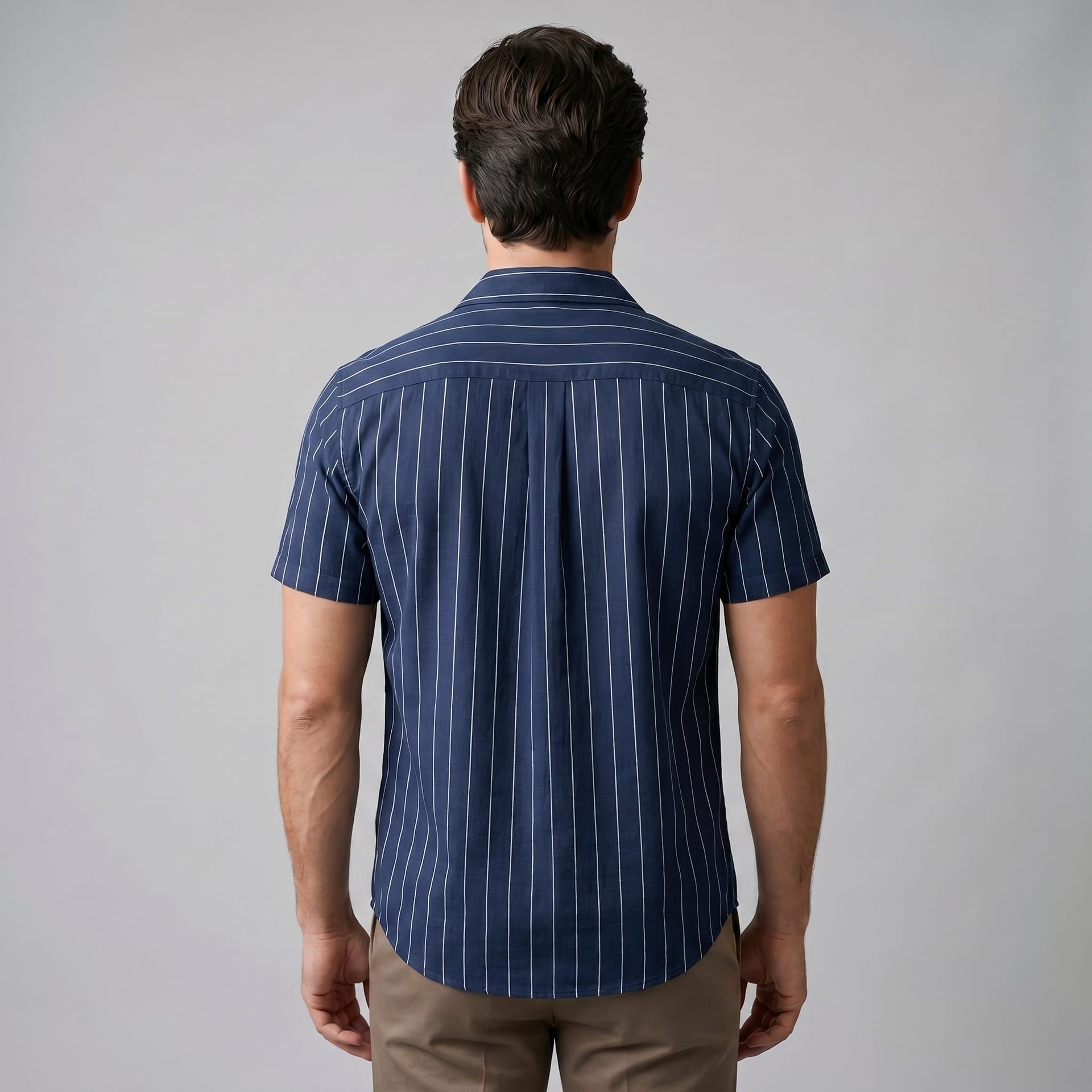 Leland Pinstripe Camp Collar Shirt