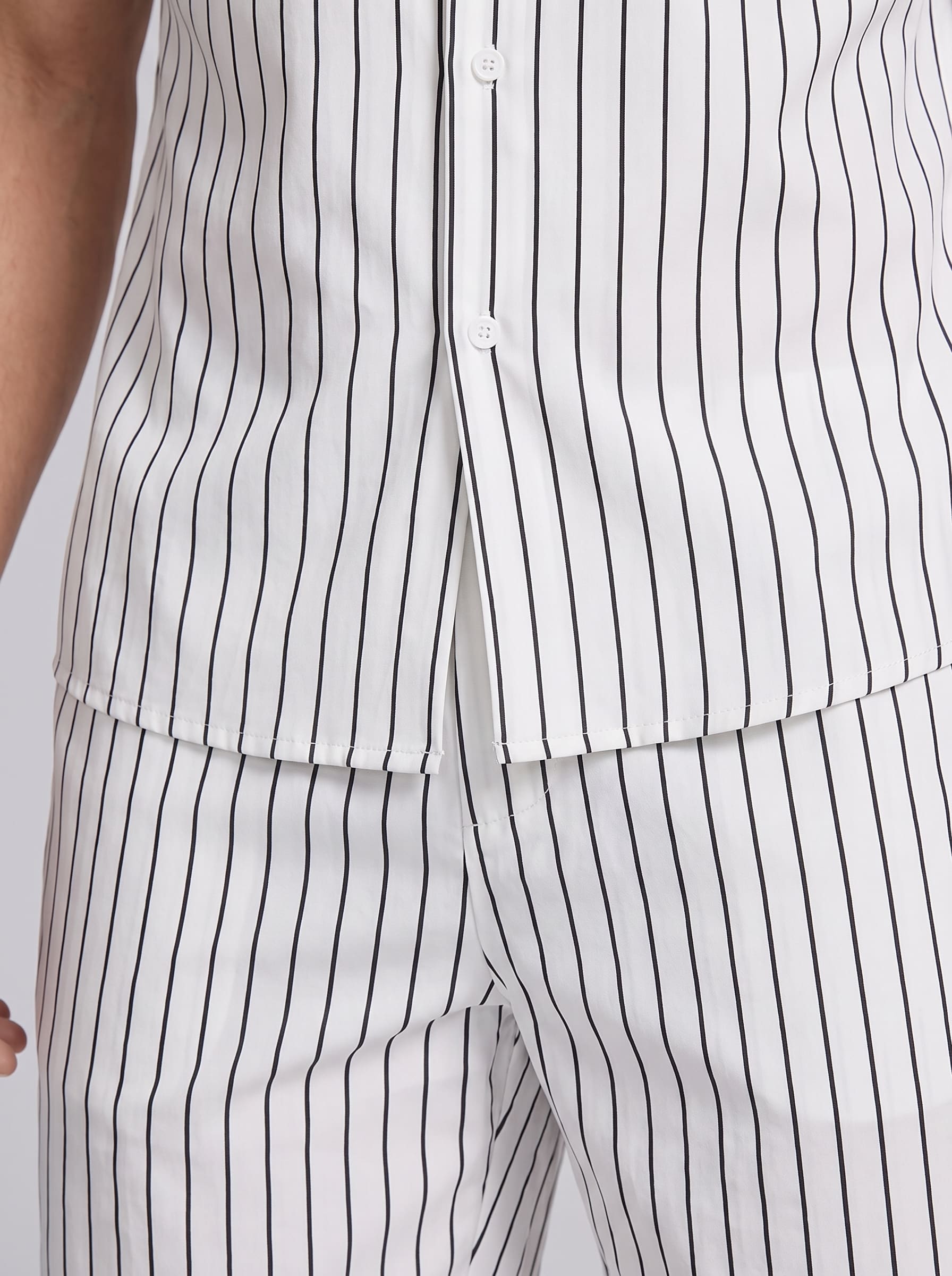 Cooper Pinstripe Camp Collar Shirt and Shorts Set
