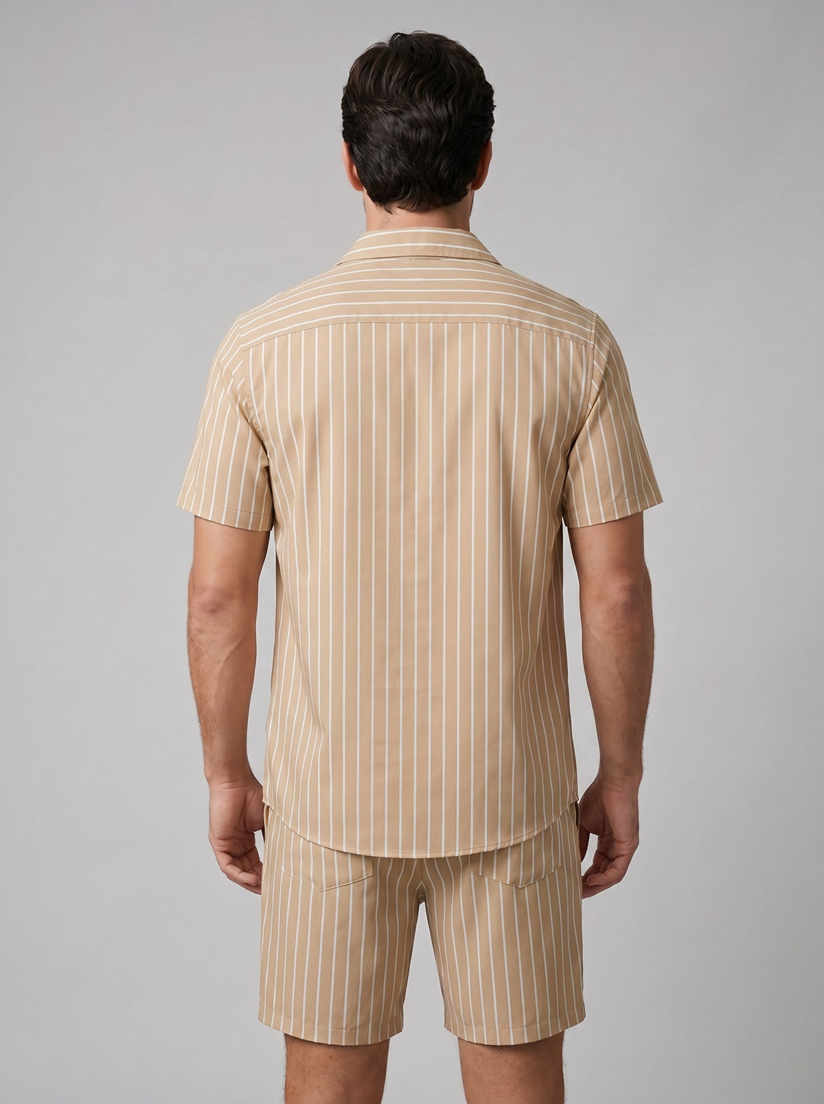 Cooper Pinstripe Camp Collar Shirt and Shorts Set_27