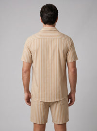 Cooper Pinstripe Camp Collar Shirt and Shorts Set