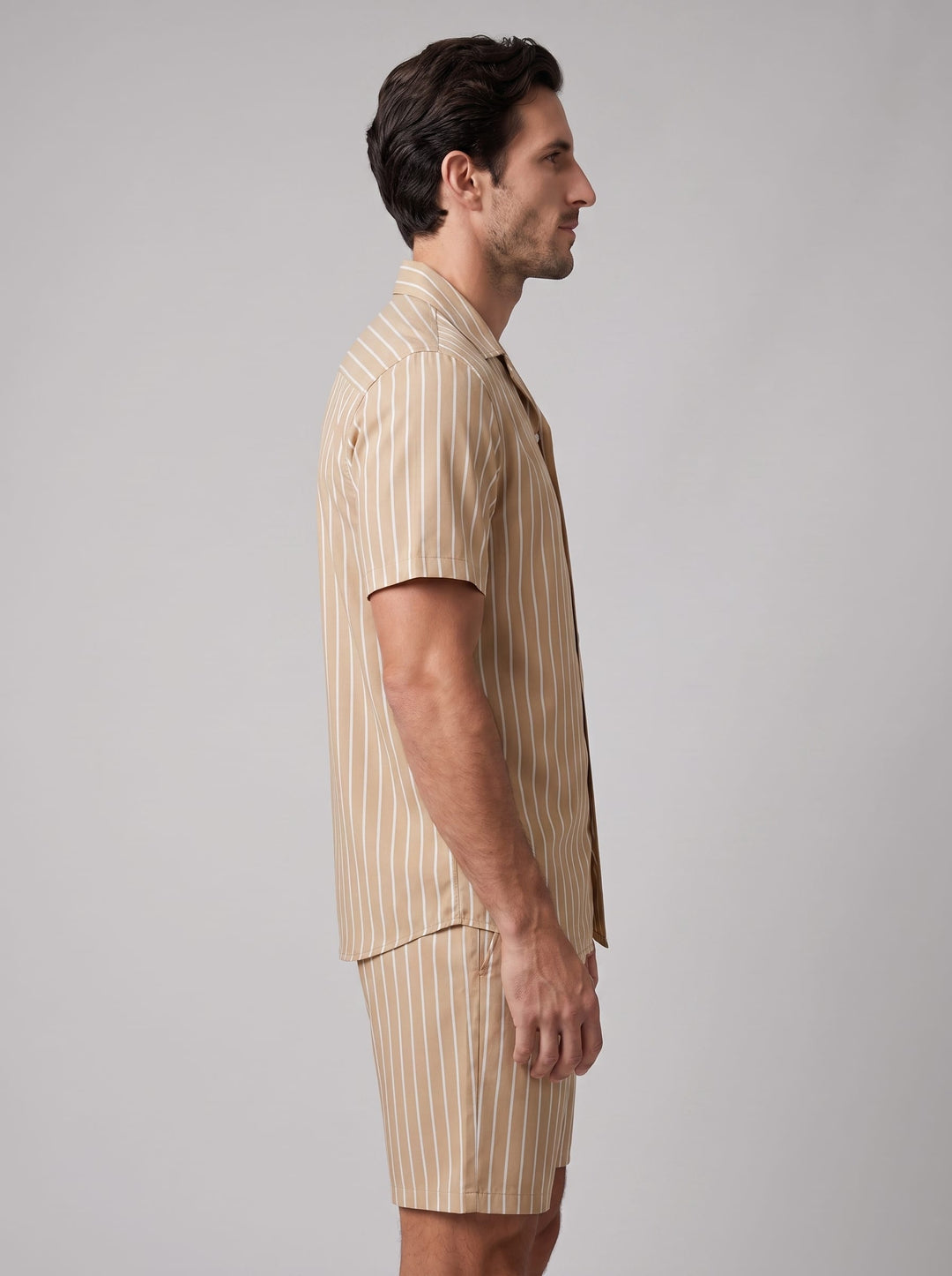 Cooper Pinstripe Camp Collar Shirt and Shorts Set