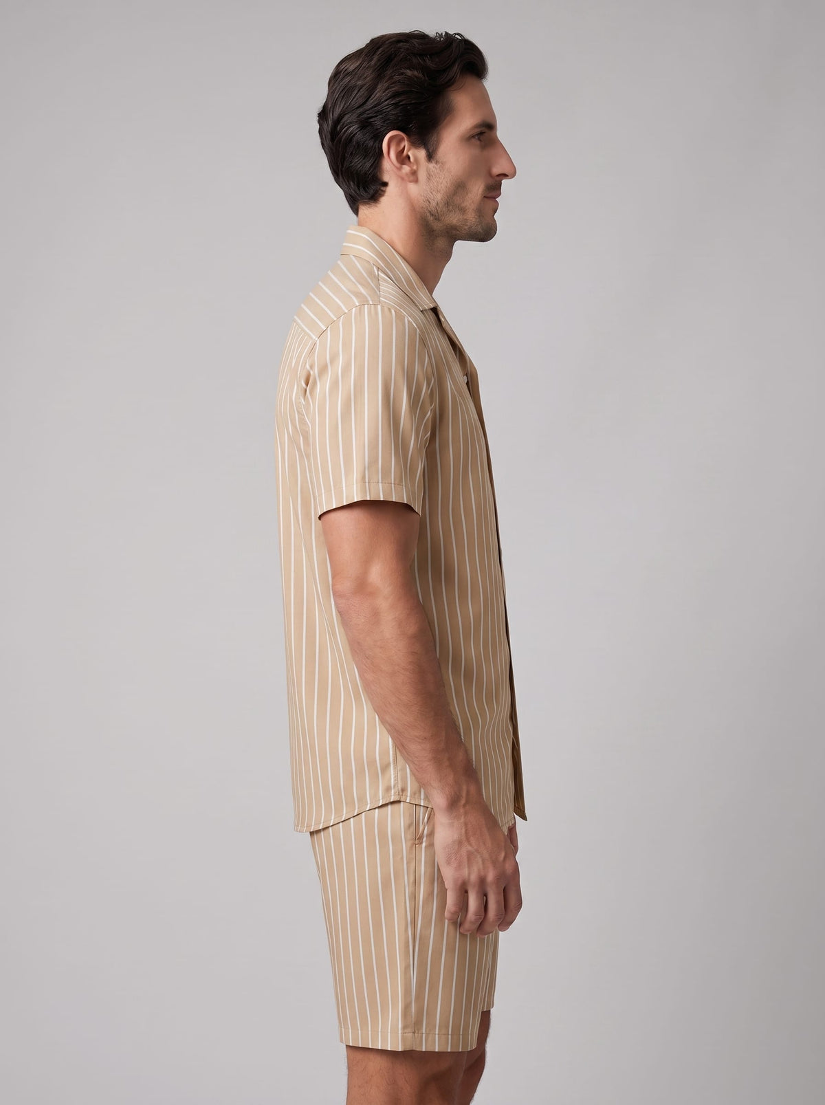 Cooper Pinstripe Camp Collar Shirt and Shorts Set