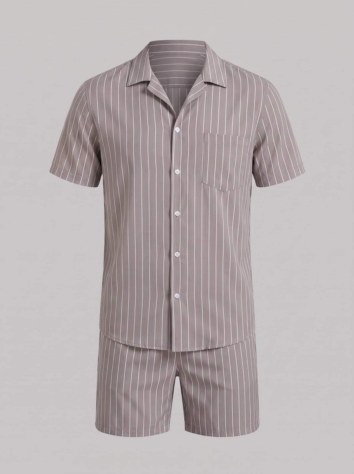 Cooper Pinstripe Camp Collar Shirt and Shorts Set