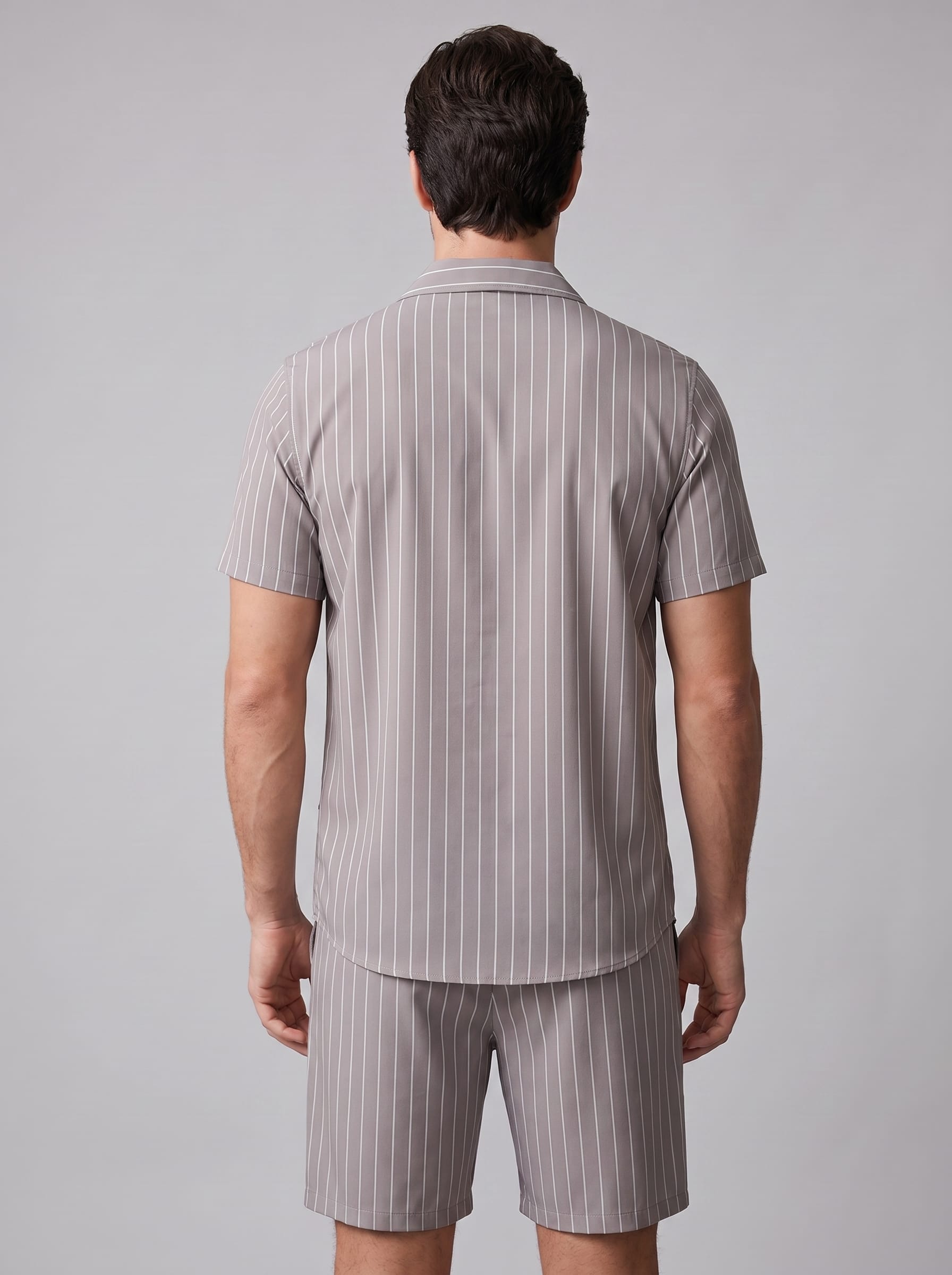 Cooper Pinstripe Camp Collar Shirt and Shorts Set