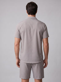 Cooper Pinstripe Camp Collar Shirt and Shorts Set