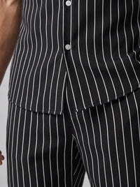 Cooper Pinstripe Camp Collar Shirt and Shorts Set