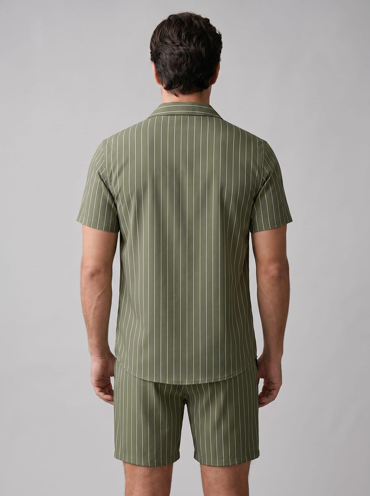 Cooper Pinstripe Camp Collar Shirt and Shorts Set