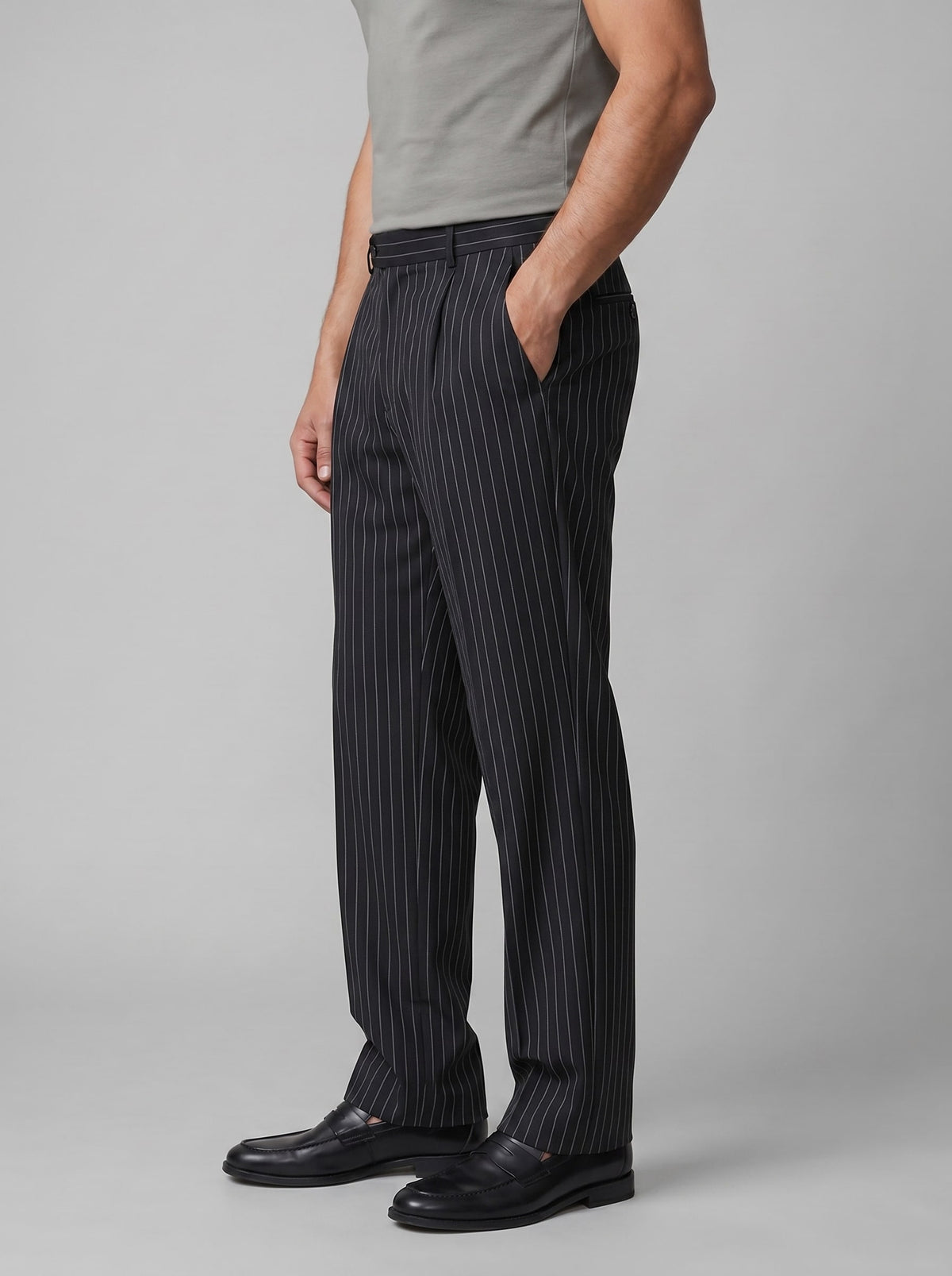 Trenton Pinstripe Wide Leg Pants