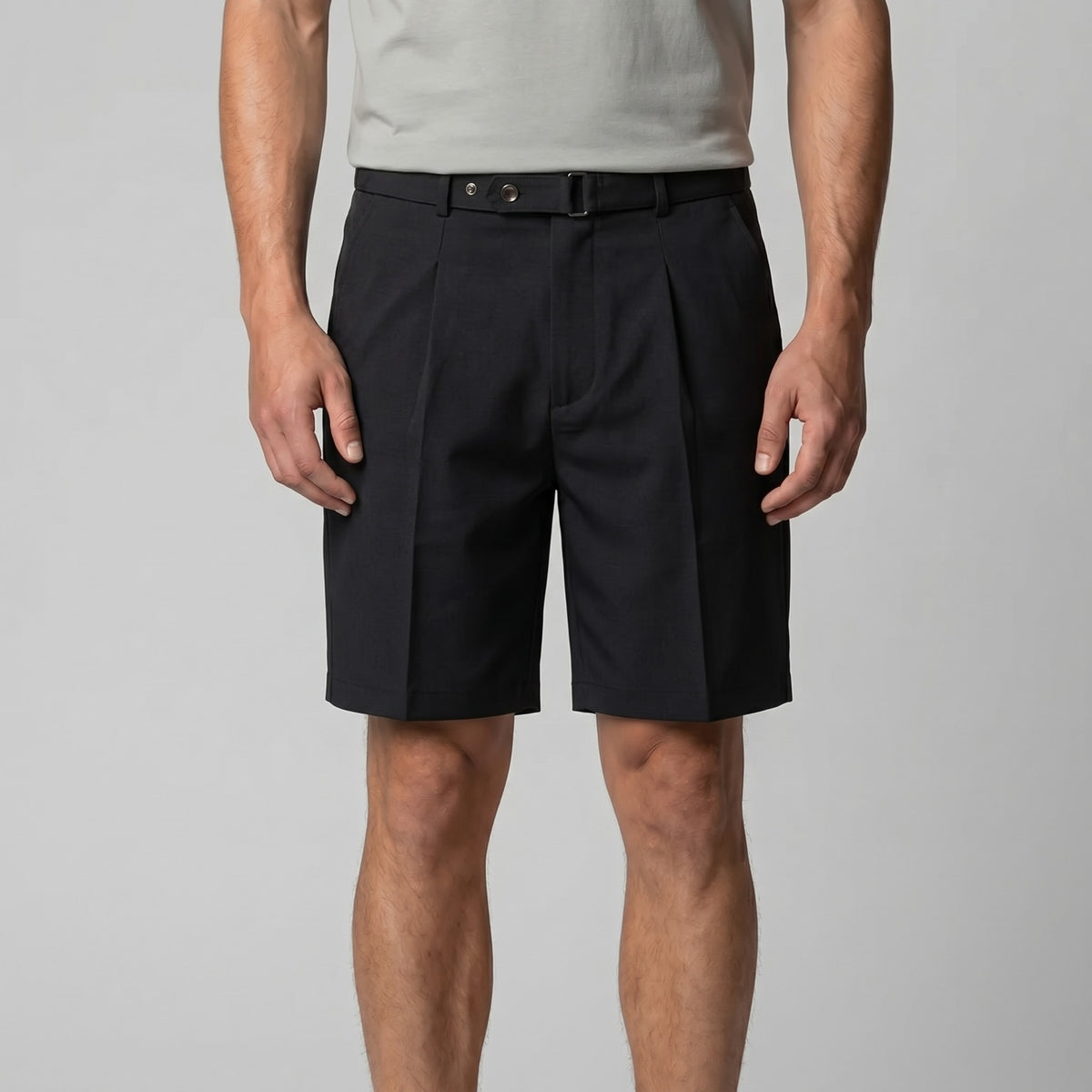 Finley Slim Fit Pleated Chino Shorts_6