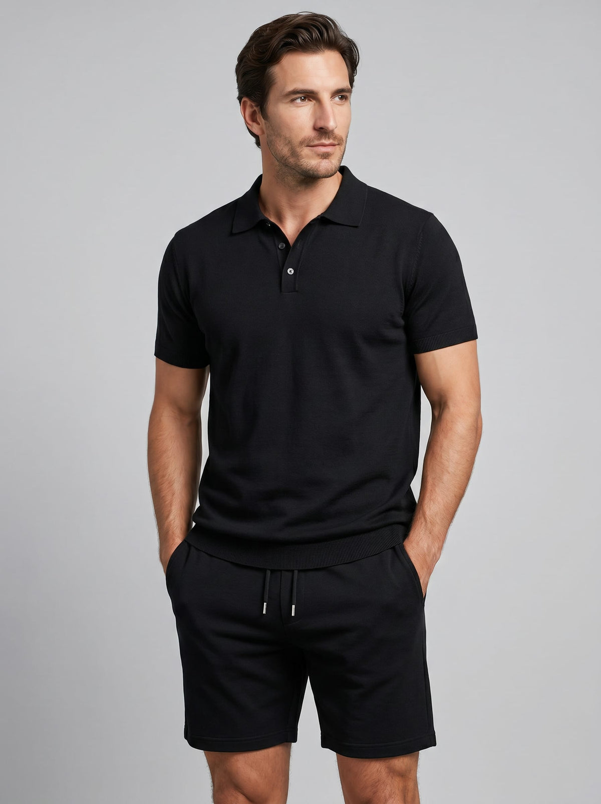 Sawyer Textured Polo and Shorts Set_10